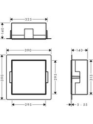 Шкаф-ниша Hansgrohe XtraStoris Minimalistic 56079670 300х300х140мм с открытой рамой, цвет мат.черный