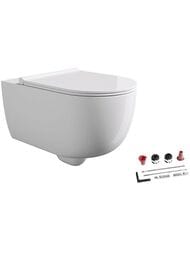 Унитаз подвесной Alice FORM 500х350 безободковый, с сиденьем и креплением, белый 32240101SET
