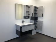 Зеркало-шкаф COMFORTY Франкфурт-90 (880х800х160) подвесной, бетон светлый 00-00006504