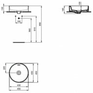 ���������� Ideal Standard Lux STRADA II 450�450�180 ���������, �������, ��� ���  ��� ����., ����� T296101