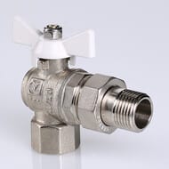 Кран угловой с американкой 1/2"ВН VALTEC BASE белая бабочка VT.228.NW.04 — миниатюра 2