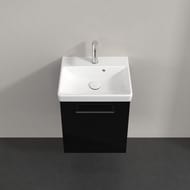 Тумба под раковину Villeroy & Boch Avento (430х514х352) левая, 1 дверца, черное стекло A88700B3