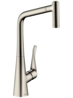 Смеситель Hansgrohe Metris M71 для кухни 320мм вытяжной излив 2 типа струи сталь 14820800