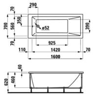 ����� LAUFEN PRO 2.3395.5.000.000.1 (1600�700�620) �������������, �����, � ������ ���� � �������