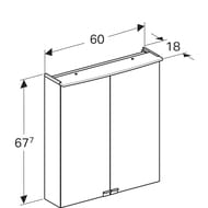 Geberit Smyle Square Тумба с раковиной 60 см, цвет пекан +Зеркальный шкаф, подсветка 529.352.JR.6