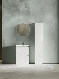 Тумба под раковину SANCOS Libra Floor (590x450x840) напольная, два ящика, белый глянец LB60FW — миниатюра 6