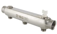 Коллектор VALTEC 1.1/2" на 3 выхода, 3/4"Н с м-о расст вых. 100мм, нерж. сталь, VTc.510.SS.080503 — миниатюра 1