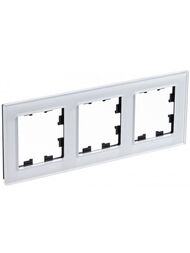 Рамка Systeme Electric ATLASDESIGN NATURE 3 поста, СТЕКЛО БЕЛЫЙ ATN320103