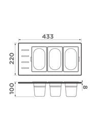 Контейнер Omoikiri DC-02-3-IN нержавеющая сталь 4999078