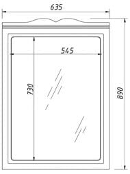 Зеркало Caprigo Марсель 60 635х890х26 цвет: магнолия (эмаль) 33830-082