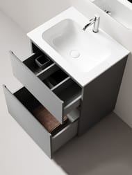 Тумба под раковину Sancos Folk Floor FL60FES 590х445х850 напольная, с 2-мя ящиками, Ergraut soft