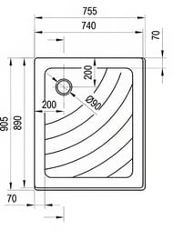 Душевой акриловый поддон RAVAK Kaskada Aneta 75x90 PU (755x905x185) с панелью, белый — миниатюра 2