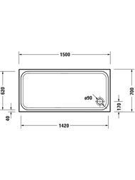 ������ ��������� Duravit D-Code 1500�700 ���� ����� 720261000000000