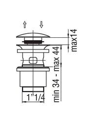Донный клапан NOBILI нажимной, G1 1/4", хром AV00110/10CR