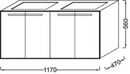 ����� ��� ���������� Jacob Delafon STRUKTURA EB1283-N18 (1170�470�560) 4 ������, �����