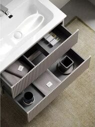 Тумба под раковину SANCOS Snob R (1195x445x500) подвесная, два ящика, Doha Soft SNR120SM