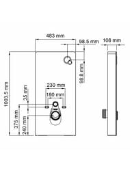 Пристенный модуль системы инсталляции WasserKRAFT Naab 86 для унитазов, черный 86TLT.040.PE.BL