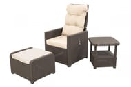 Комплект мебели RATTAN MANCHESTER OTTO SET 2,2 шезлонга +2 банкетки +столик, венге/бежевый