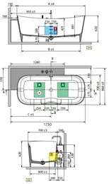 ����� Novellini Ship 1750�860 �����, ���������, �/� click-clack SHI1160702AS-UU