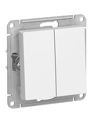 Выключатель Systeme Electric ATLASDESIGN 2-клавишный с самовозвратом, сх.5, 10АХ, белый ATN000117