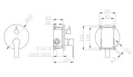 Смеситель для душа ESKO Singapore black SB 83-2 встраиваемый, однозахватный, на 2 потреб., черный