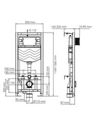 Инсталляция для унитаза WasserKRAFT Aller с клавишей смыва, розовое золото 10TLT.010.ME.RG03