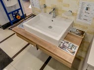 Уценка! Тумба с раковиной Duravit Vero 1000х142х518 подвесная, 1 ящик, цвет: тичинская вишня