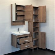 Зеркало-шкаф COMFORTY Никосия-60 (600х800х130) подвесной, дуб темный 00-00008850