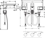 ��������� Axor Urquiola 11041 ��� ����������� ������������� �� 3 ���������, �/�, ����� 141 ��