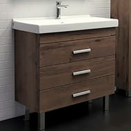 Тумба COMFORTY Никосия-80Н (800х860х450) напольная,с раковиной, дуб темный 00-00007621