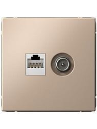 Розетка Systeme Electric ARTGALLERY двойная ТВ+компьютерная RJ45, кат. 5Е, песочная, GAL001289
