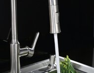 Смеситель для кухни BelBagno BB-LAM38-IN высокий,без д/к,поворотный,выдвижной излив,сатин