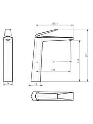 Смеситель Boheme Venturo 372-W для раковины, на 1 отверстие, однозахватный, белый+хром
