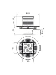 ������� ���� Alcaplast APV101 (105x105/50) �����. ��������, ������� ����.�����, �����������