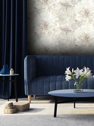 Обои виниловые на флизелине Grandeco Artist (1,06х10,05) цветы, бежевые R162135 (рул.)
