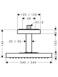 ������� ��� Axor ShowerSolutions 10929 (240�240) ����������, 1jet, � �����������, ����