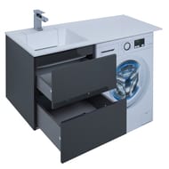 Тумба с раковиной Aquanet Алвита 120 L (1200х526х480) левая, подвесная, 2 ящ., серый антрацит 243777