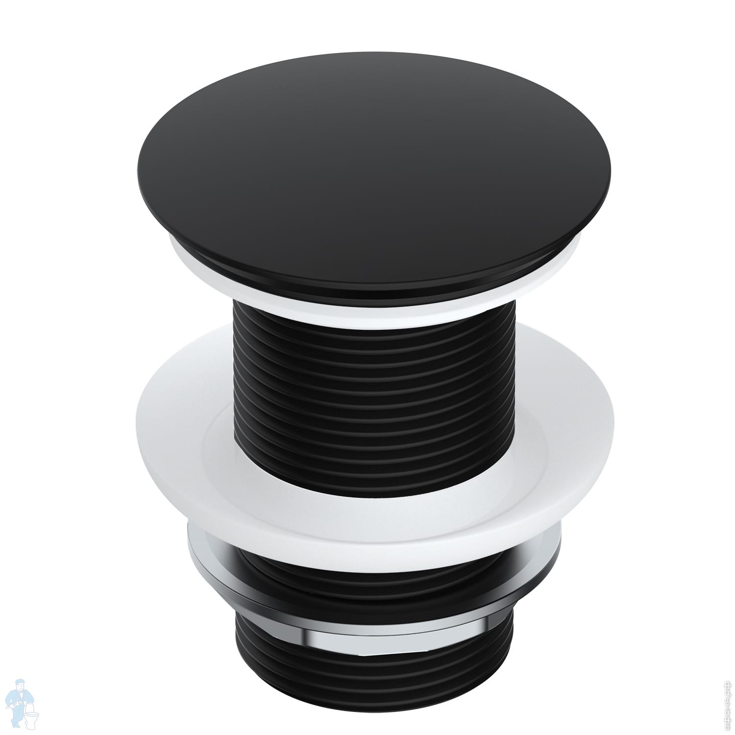 >Донный клапан WasserKRAFT A245 Push-up для раковины без перелива, цвет ...