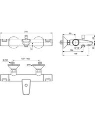 Смеситель для ванны/душа Ideal Standard CERATHERM T25 A7206AA термостат