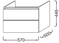 ����� ��� ���������� Jacob Delafon PARALLEL EB504-N18 (570�500�446) 2 �����,��� ���.��� ������,�����