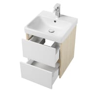 Тумба под умывальник AQUATON Сканди 45 1A251601SDB20 432x427x522 2 ящика, белый глянец/дуб верона — миниатюра 2
