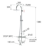 Душевая система термостатическая Remer EQ37330L, хром — миниатюра 2