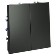 Выключатель с самовозвратом двухклавишный Voltum S70 VLS020606, титановый