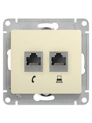 ������� Systeme Electric GLOSSA �������/��������� RJ11+RJ45 ��������� 5� � ����� ������� GSL000285