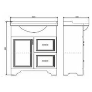 Тумба COMFORTY Севилья-85 (860х880х520) напольная, с раковиной, слоновая кость00-00003083