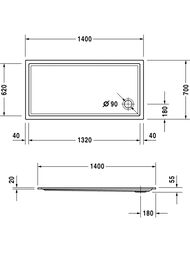 ������ ��������� Duravit Starck 1400�700 � �������������� ��������� 72012400000001