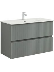 Тумба для раковины Aquanet Джейн 100 (1000х455х637) подвесная, 2 ящика, цвет: мисти грин 335436