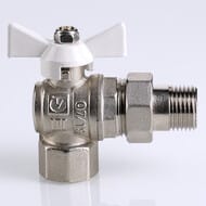 Кран угловой с американкой 1/2"ВН VALTEC BASE белая бабочка VT.228.NW.04 — миниатюра 9