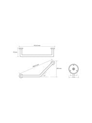 Поручень Bemeta Omega 104307621 400мм, настенный, угловой, цвет: хром