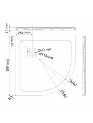 ������� ������ WasserKRAFT Dinkel 900�900�40 ������, ������������� ������, ������ ����� 58T01